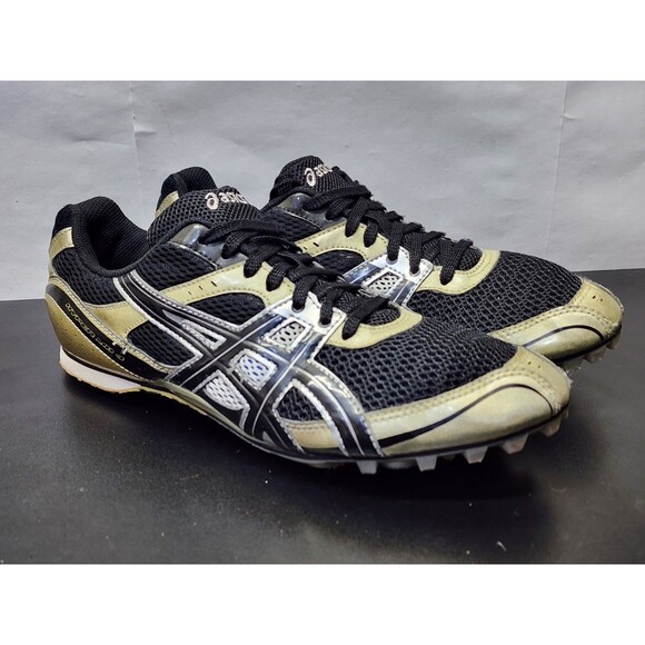 Asics Hyper MD 4 Black Onyx Silver Track Field Shoes G101N Mens Size 10 - Picture 1 of 12